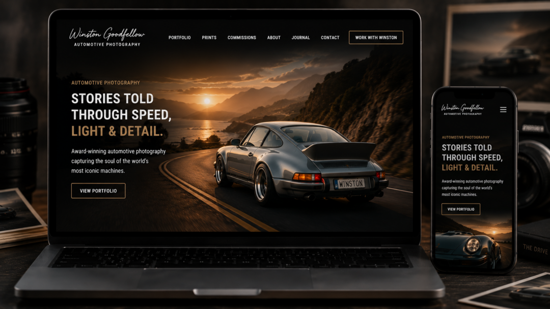 Automotive Photography Portfolio Website